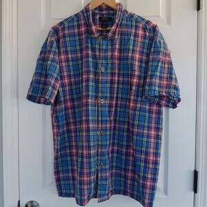 Polo Ralph Lauren Mens Pajama Top Sleep Shirt Plaid Size Large Cotton Button